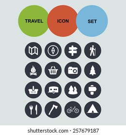camp icon set