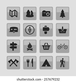 camp icon set