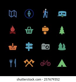 camp icon set
