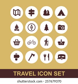 camp icon set