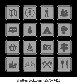 camp icon set