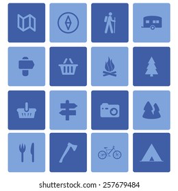 camp icon set