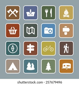 camp icon set