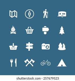 camp icon set