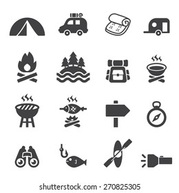 camp icon set
