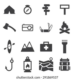 camp icon set