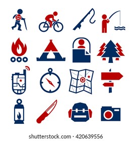 camp icon set