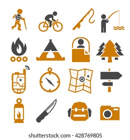 camp icon set