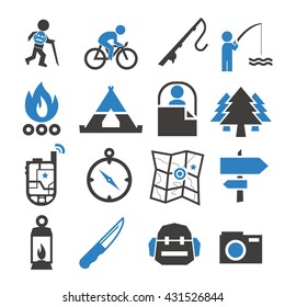camp icon set