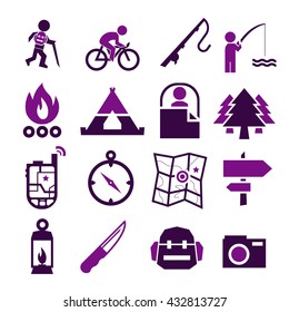 camp icon set