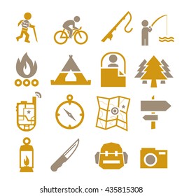 camp icon set