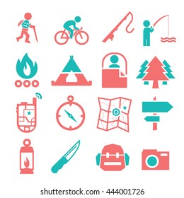 camp icon set
