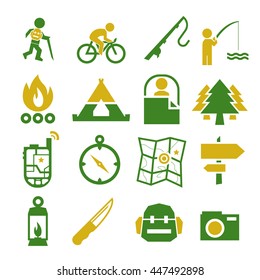 camp icon set