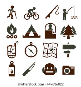 camp icon set