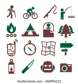camp icon set