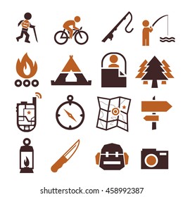 camp icon set