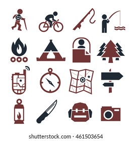 camp icon set