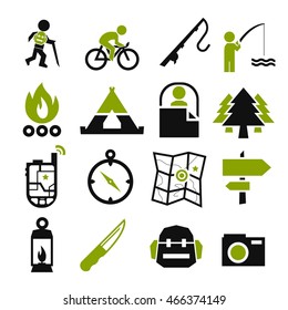 camp icon set