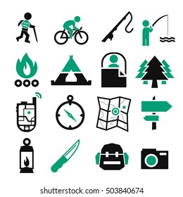 camp icon set