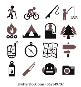 camp icon set