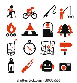 camp icon set