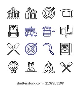 camp Icon Set with line icons. Modern Thin Line Style. Suitable for Web and Mobile Icon. Vector illustration EPS 10.