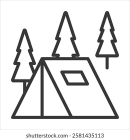 Camp Icon Vector Illustration Outline
