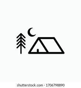 camp icon vector sign symbol isolated