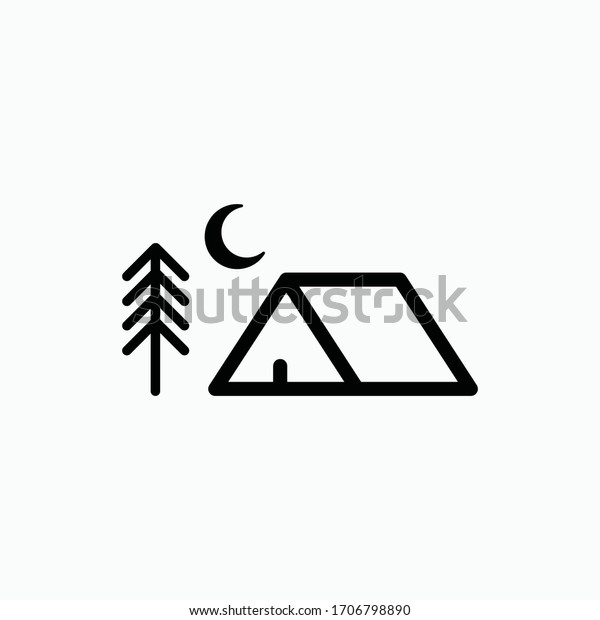 camp icon vector sign
symbol isolated