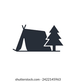 icono del campamento. vector.Curso editable.Signo de estilo lineal para uso de diseño web,logotipo.Ilustración de símbolo.