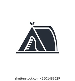 camp icon. vector.Editable stroke.linear style sign for use web design,logo.Symbol illustration.