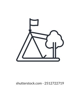 icono de campamento. Vector. Trazo editable. signo de estilo lineal para uso Diseño web, logotipo. Ilustración de símbolo.