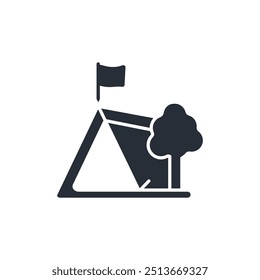 camp icon. vector.Editable stroke.linear style sign for use web design,logo.Symbol illustration.