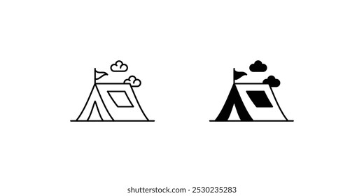 camp icon with white background vector stock illustration
