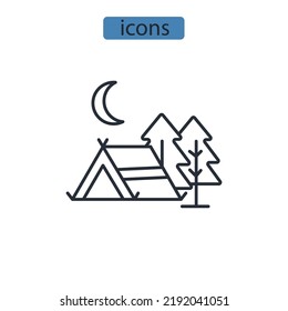 Camp icons  symbol vector elements for infographic web