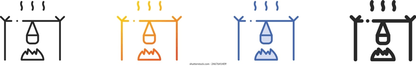 camp icon.Thin Linear, Gradient, Blue Stroke and bold Style Design Isolated On White Background