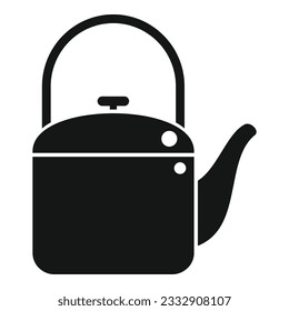 Camp kettle icon simple vector. Travel hiking. Fire accessories