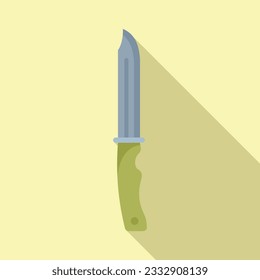 Camp knife icon flat vector. Travel equipment. Sport vacation