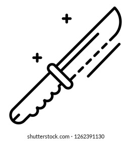 Camp knife icon. Outline camp knife vector icon for web design isolated on white background