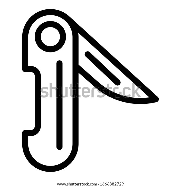 Camp knife icon. Outline camp knife\
vector icon for web design isolated on white\
background