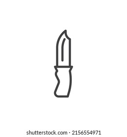 Icono de línea de cuchillo de campamento. signo de estilo lineal para concepto móvil y diseño web. Icono de vector de contorno de Cuchillo. Símbolo, ilustración del logotipo. Gráficos vectoriales