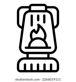 Camp lamp icon outline vector. Water pool. Summer vacation