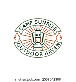 Camp Lamp icon. Simple Logo with a camp lamp, ideal for showcasing themes of travel mobile living. Perfect for use in apps, travel websites, or print materials. Vector illustration.