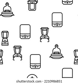 Lampenlampe Ausrüstung Vektorgrafik nahtlose Muster dünne Illustration