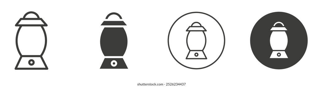 Icono de linterna de campamento Logotipo de Vector de contorno simple