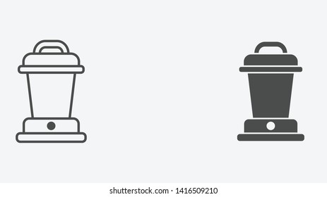 Camp lantern vector icon sign symbol