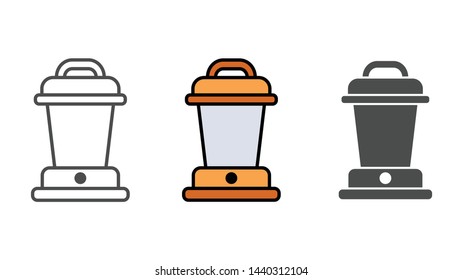 Camp lantern vector icon sign symbol