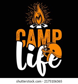 Camp Life Camping, Travelling, Hiking t shirt and mug design vector illustration