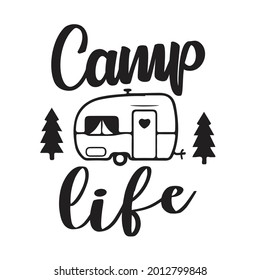 vida del campamento Diseño SVG y paquete SVG