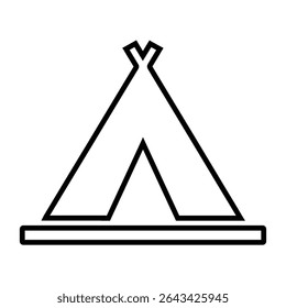 camp line icon design. camp thin black outline symbol vector illustration. editable stroke icon on transparent background.